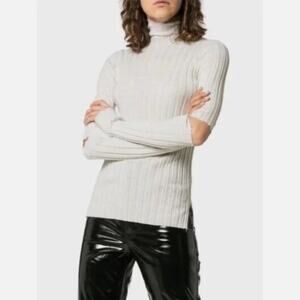 Helmut Lang Wool Lightweight Ribbed Cutout Top